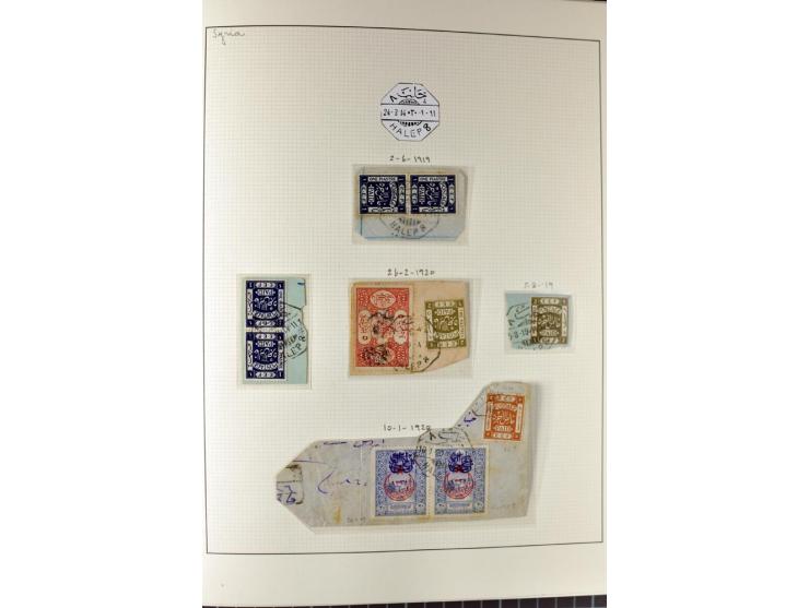 USED IN SYRIA: Quite extensive collection with numerous single stamps, multiples and pieces as well as about 40 covers incl. 