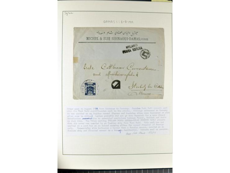 USED IN SYRIA: Quite extensive collection with numerous single stamps, multiples and pieces as well as about 40 covers incl. 