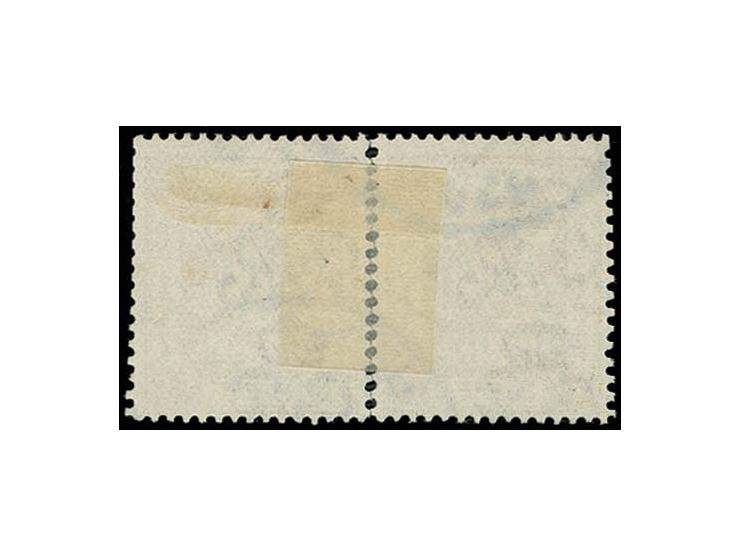 3 m. with "TRANSPOSED"-error in reinforced pair with normal stamp, cancelled with Jerusalem cds., very rare, certificate Kauf