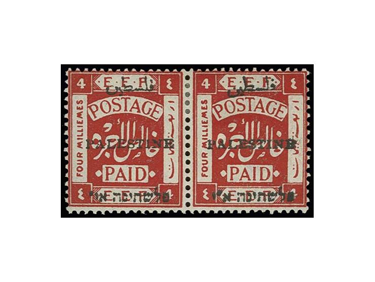 4 m. with 'TRANSPOSED'-error in horizontal pair with normal stamp, unused, fine, certificate Bale and Kaufmann (Bale 19T)
Pr