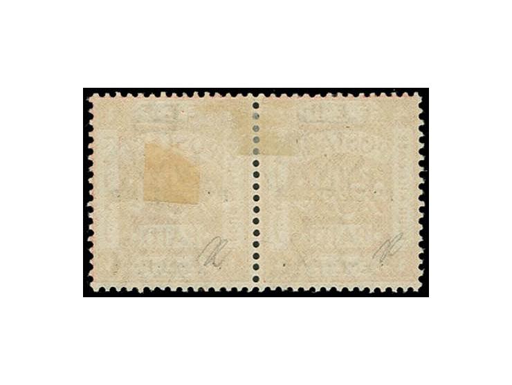 4 m. with 'TRANSPOSED'-error in horizontal pair with normal stamp, unused, fine, certificate Bale and Kaufmann (Bale 19T)
Pr