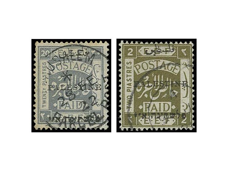 20 pia. and 2 pia. both with "Z"-error, neatly cancelled, each with certificate Dorfman, fine and scarce (Bale 26Z, 22Z)