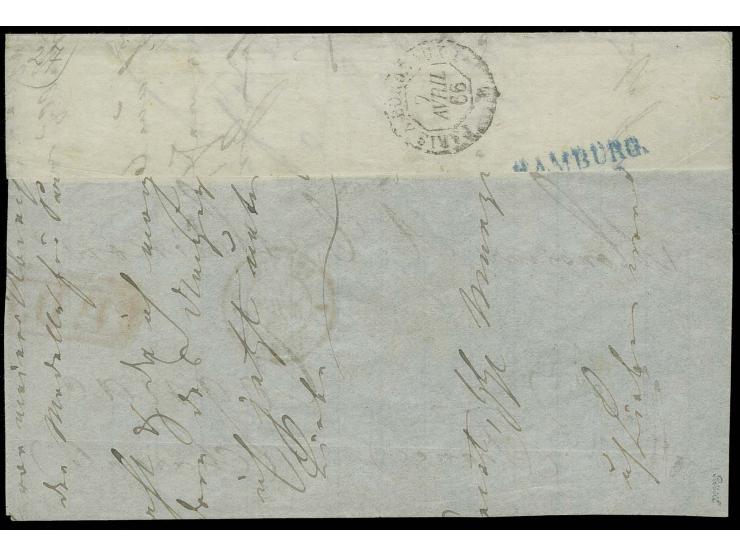 FRANKREICH: 1856, 3 Schilling orange, voll- bis breitrandig zusammen mit 1864, 4 Stück 4/4 Schilling sowie 1/4 Schilling, bis