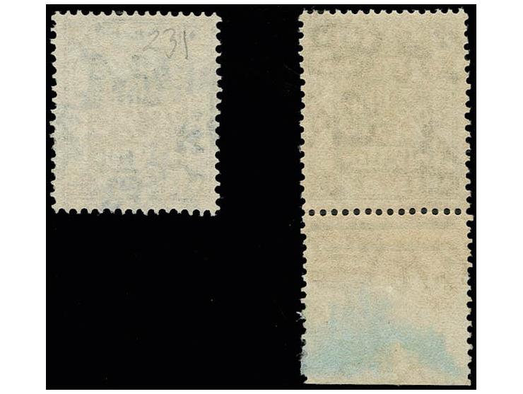 10 pia., perf. 15:14,  with "E.F.F." variety, unused and used, fine, each with certificate Dorfman (Bale 88a)