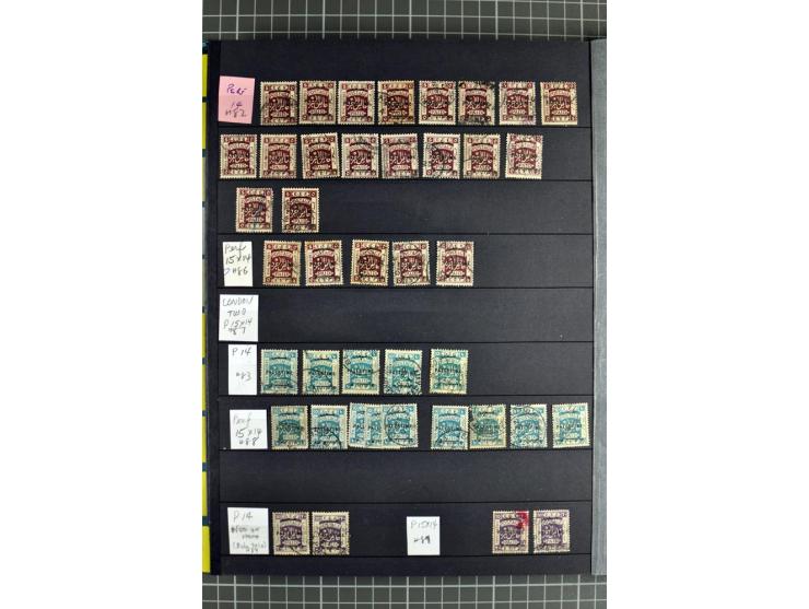 Accumulation of many hundreds of unused and (mostly) used stamps, the largest part sorted according to plate A and B, 2 stock
