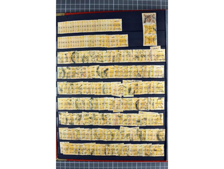 Accumulation of many hundreds of unused and (mostly) used stamps, the largest part sorted according to plate A and B, 2 stock