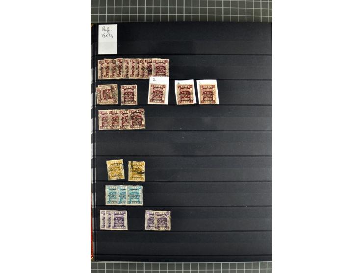 Accumulation of many hundreds of unused and (mostly) used stamps, the largest part sorted according to plate A and B, 2 stock