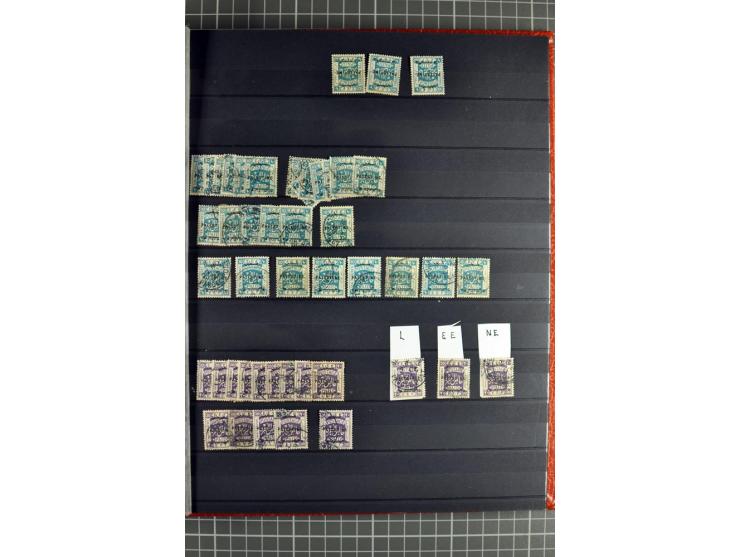 Accumulation of many hundreds of unused and (mostly) used stamps, the largest part sorted according to plate A and B, 2 stock