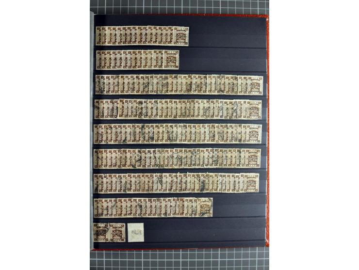 Accumulation of many hundreds of unused and (mostly) used stamps, the largest part sorted according to plate A and B, 2 stock
