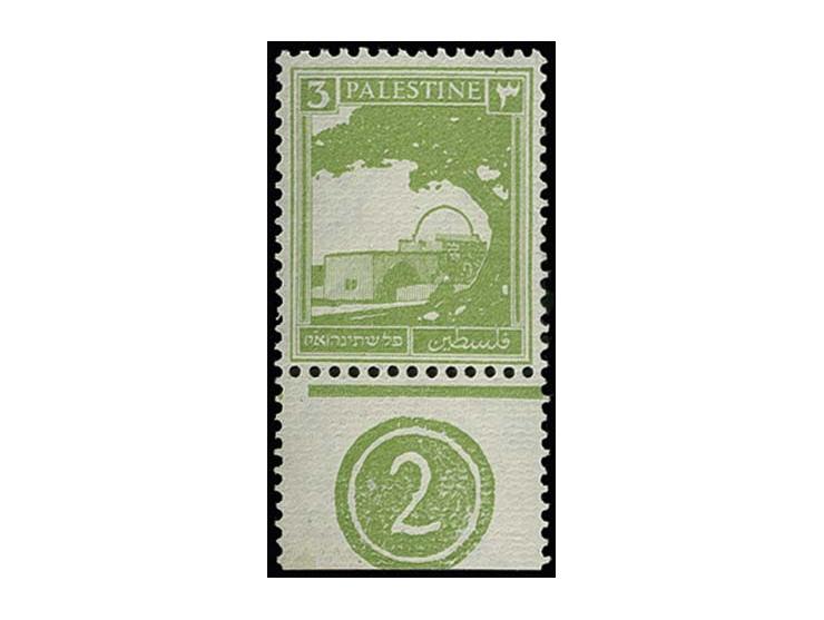 3 m., single copy from the lower sheet margin with plate no. "2", unmounted mint, almost invisible vertical crease at right, 