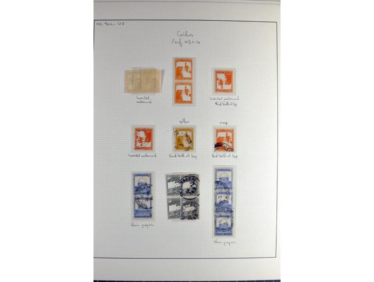 Unused and used collection on album pages with several strips, inverted watermarks, 4 covers etc.