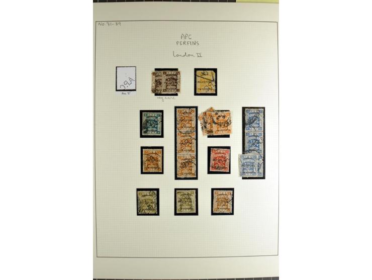 "A.P.C." on about 160 used stamps incl. several pairs and blocks, also 7 entires