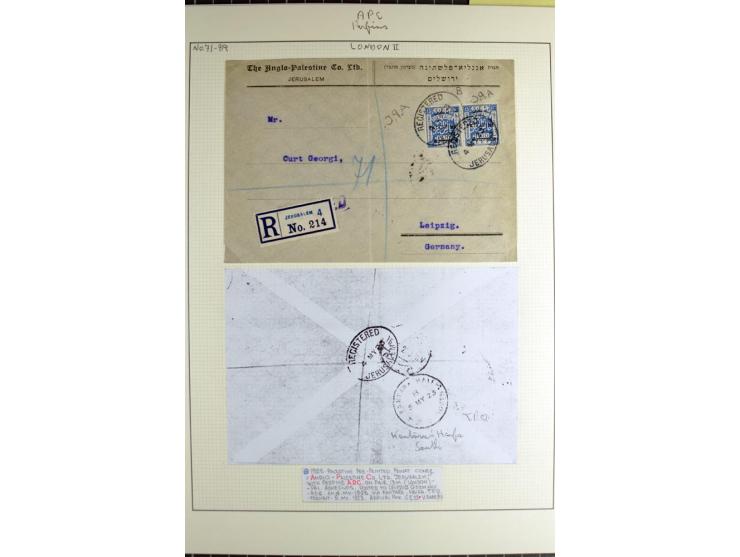 "A.P.C." on about 160 used stamps incl. several pairs and blocks, also 7 entires