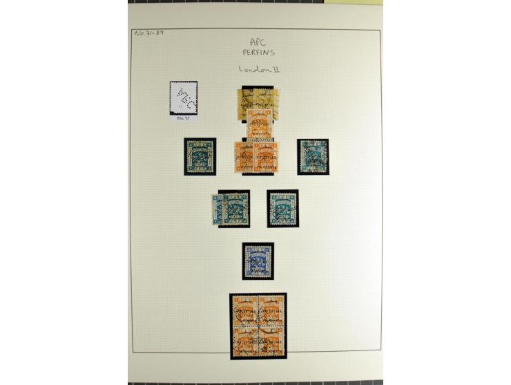 "A.P.C." on about 160 used stamps incl. several pairs and blocks, also 7 entires