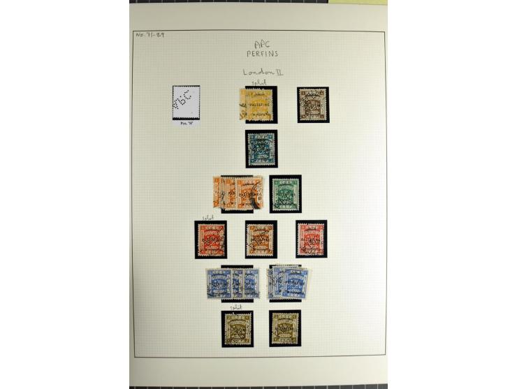 "A.P.C." on about 160 used stamps incl. several pairs and blocks, also 7 entires