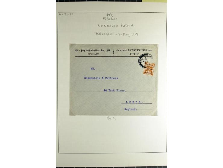 "A.P.C." on about 160 used stamps incl. several pairs and blocks, also 7 entires