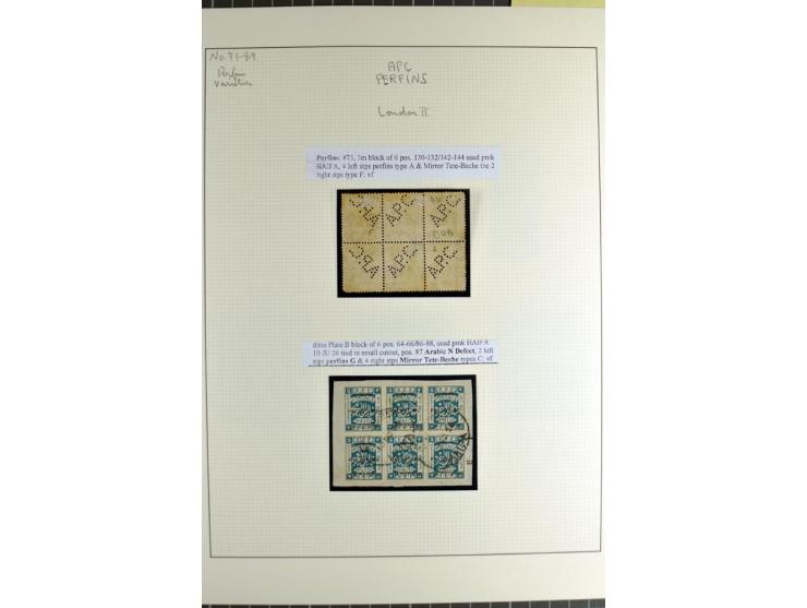 "A.P.C." on about 160 used stamps incl. several pairs and blocks, also 7 entires