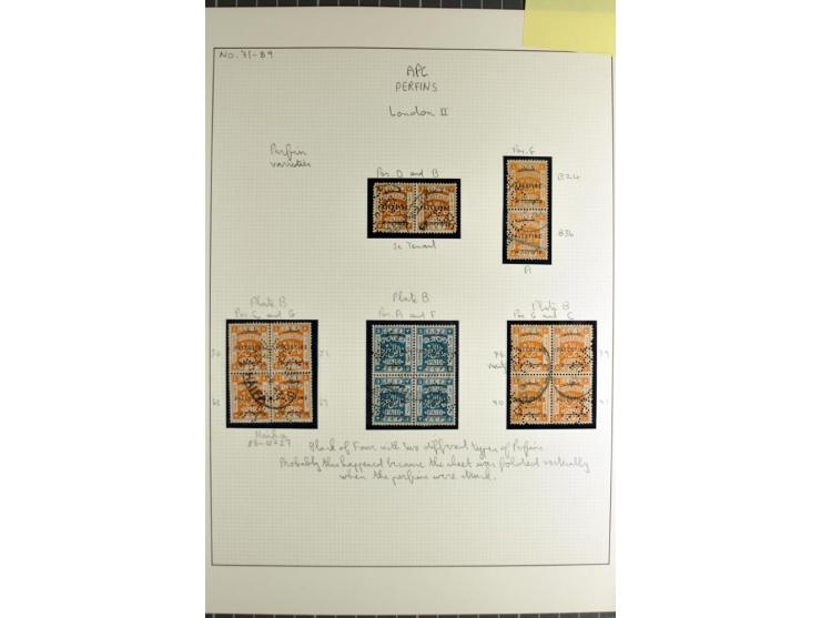 "A.P.C." on about 160 used stamps incl. several pairs and blocks, also 7 entires