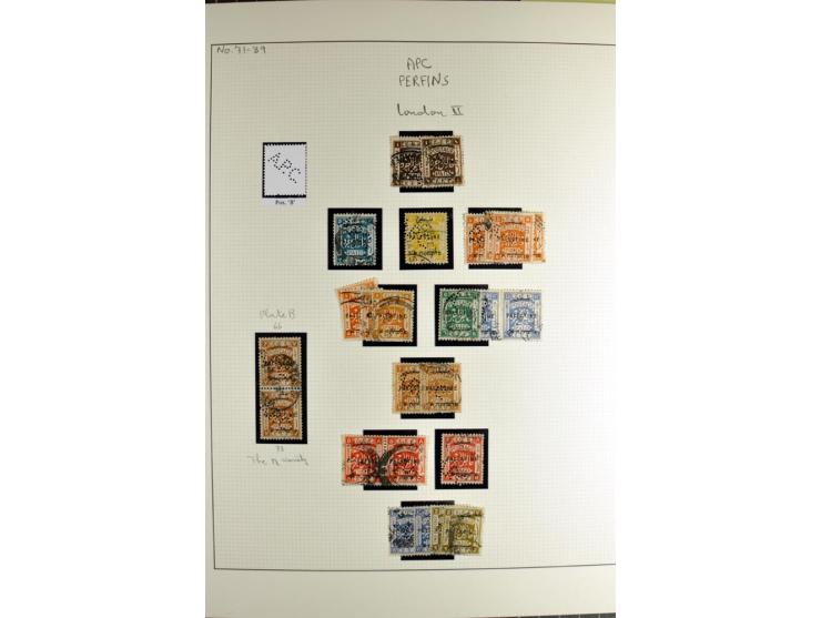 "A.P.C." on about 160 used stamps incl. several pairs and blocks, also 7 entires