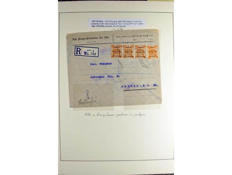 "A.P.C." on about 160 used stamps incl. several pairs and blocks, also 7 entires