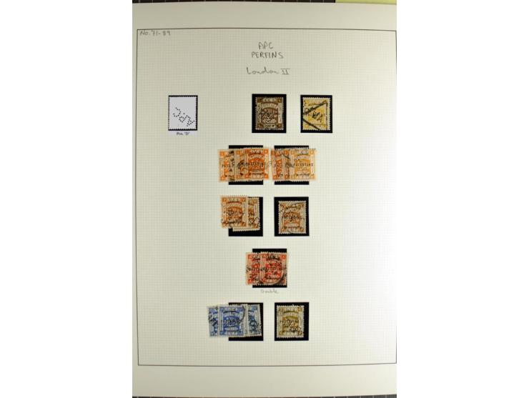 "A.P.C." on about 160 used stamps incl. several pairs and blocks, also 7 entires