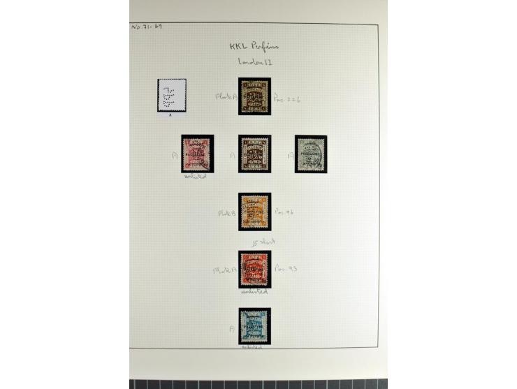 "K.K.L." on 17 used stamps from 1 m.-10 pia., different positions