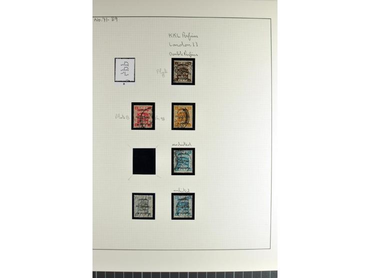 "K.K.L." on 17 used stamps from 1 m.-10 pia., different positions