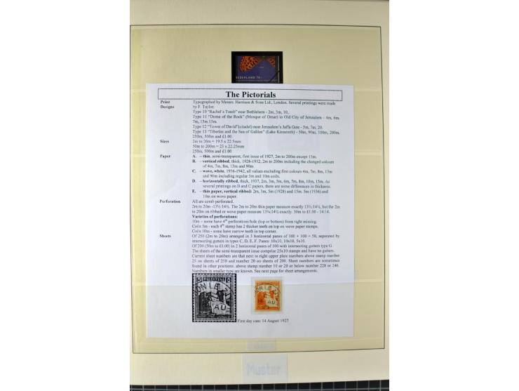 Specialized 1 volume collection with unused and used stamps and 15 entires; incl. are many interesting items like 5 m. with f