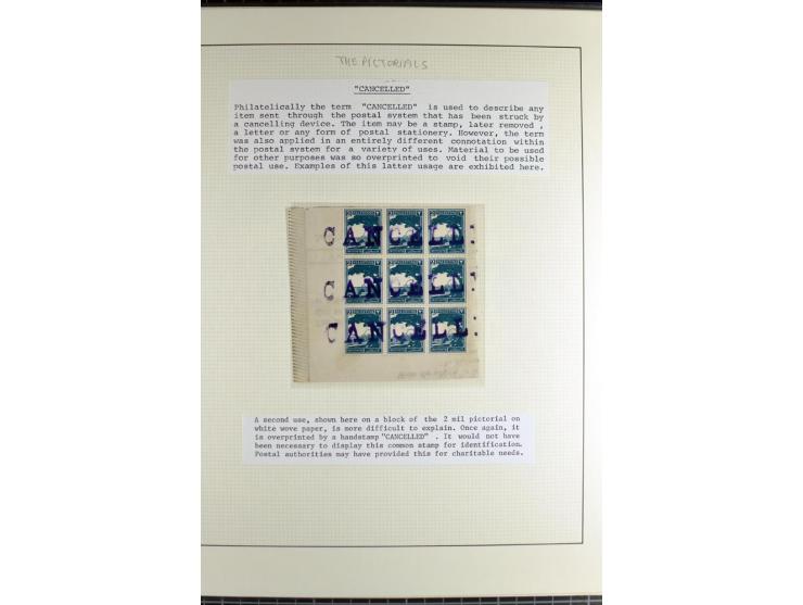 Specialized 1 volume collection with unused and used stamps and 15 entires; incl. are many interesting items like 5 m. with f