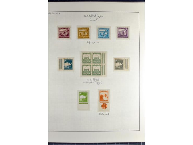 Specialized 1 volume collection with unused and used stamps and 15 entires; incl. are many interesting items like 5 m. with f