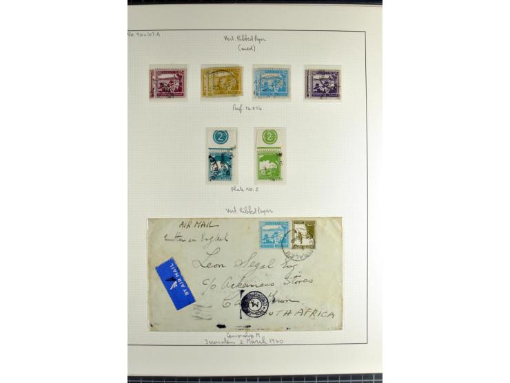 Specialized 1 volume collection with unused and used stamps and 15 entires; incl. are many interesting items like 5 m. with f