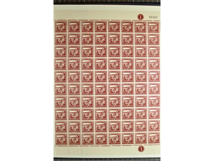 Specialized 1 volume collection with unused and used stamps and 15 entires; incl. are many interesting items like 5 m. with f