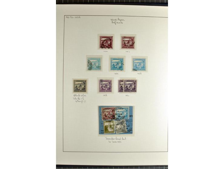Specialized 1 volume collection with unused and used stamps and 15 entires; incl. are many interesting items like 5 m. with f