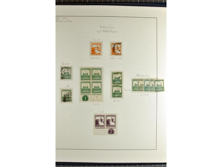 Specialized 1 volume collection with unused and used stamps and 15 entires; incl. are many interesting items like 5 m. with f