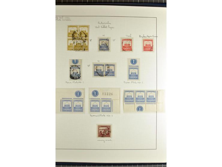Specialized 1 volume collection with unused and used stamps and 15 entires; incl. are many interesting items like 5 m. with f