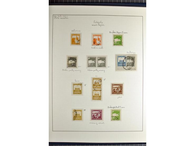 Specialized 1 volume collection with unused and used stamps and 15 entires; incl. are many interesting items like 5 m. with f