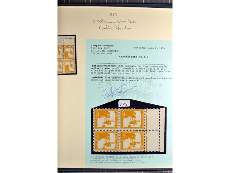 Specialized 1 volume collection with unused and used stamps and 15 entires; incl. are many interesting items like 5 m. with f