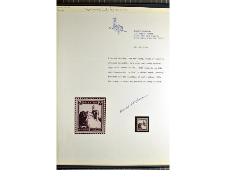 Specialized 1 volume collection with unused and used stamps and 15 entires; incl. are many interesting items like 5 m. with f
