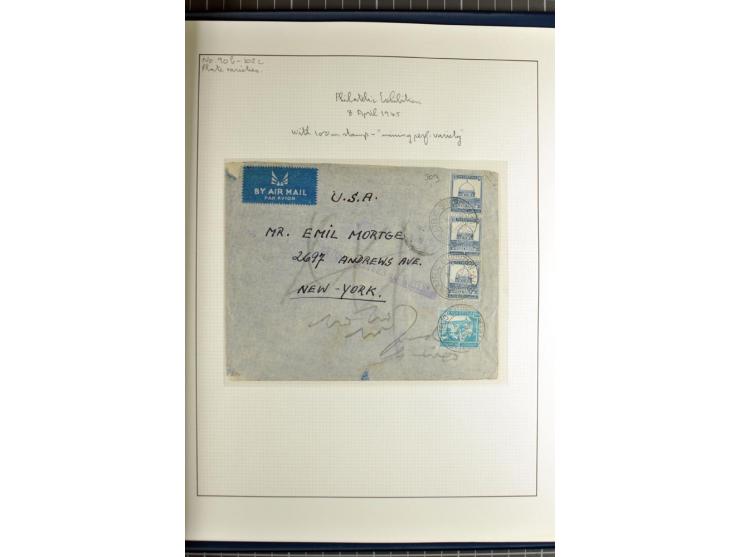Specialized 1 volume collection with unused and used stamps and 15 entires; incl. are many interesting items like 5 m. with f