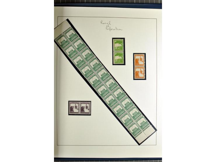Specialized 1 volume collection with unused and used stamps and 15 entires; incl. are many interesting items like 5 m. with f