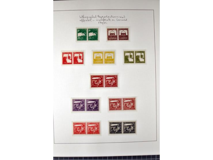 Specialized 1 volume collection with unused and used stamps and 15 entires; incl. are many interesting items like 5 m. with f