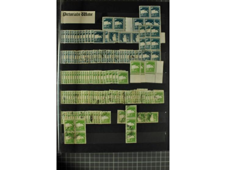 Unused and used stock and stock book, incl. 5 values 90 m., also some postage due