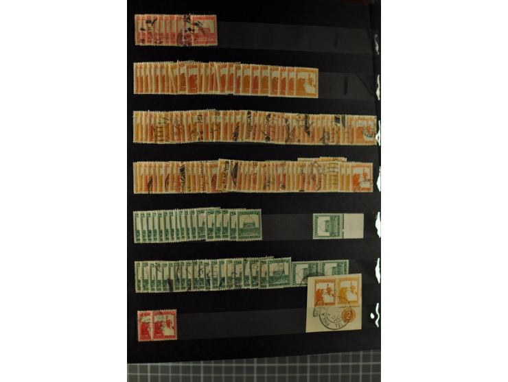Unused and used stock and stock book, incl. 5 values 90 m., also some postage due