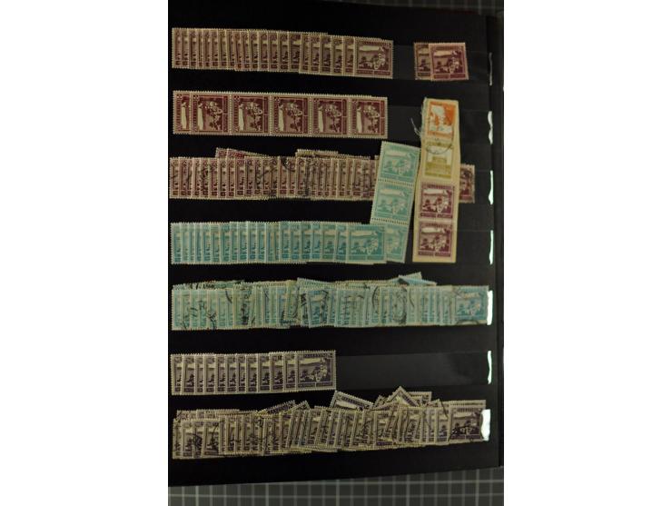 Unused and used stock and stock book, incl. 5 values 90 m., also some postage due