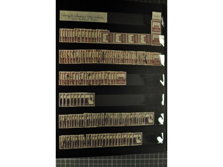 Unused and used stock and stock book, incl. 5 values 90 m., also some postage due