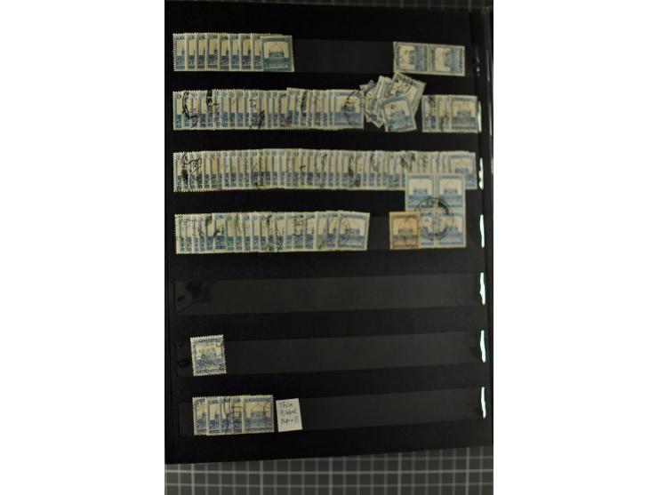 Unused and used stock and stock book, incl. 5 values 90 m., also some postage due