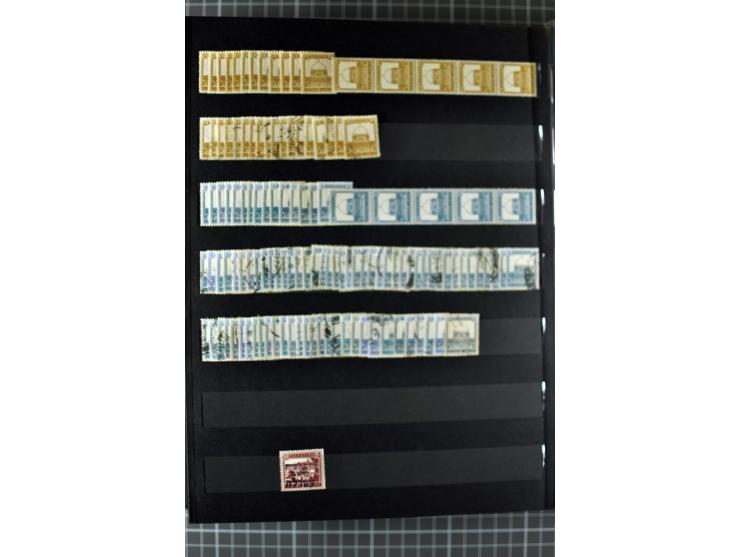 Unused and used stock and stock book, incl. 5 values 90 m., also some postage due