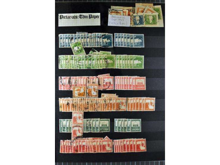 Unused and used stock and stock book, incl. 5 values 90 m., also some postage due