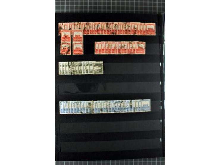 Unused and used stock and stock book, incl. 5 values 90 m., also some postage due