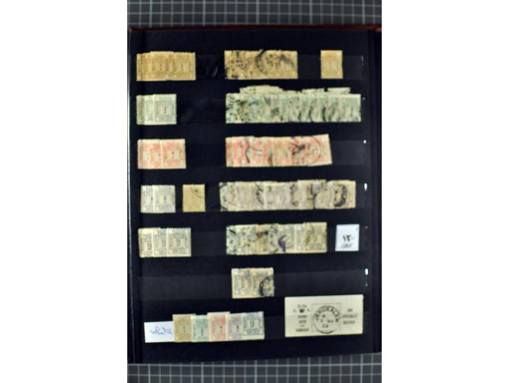 Unused and used stock and stock book, incl. 5 values 90 m., also some postage due